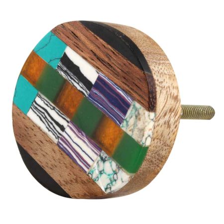 Multicolor Resin And Wood Cabinet Knob